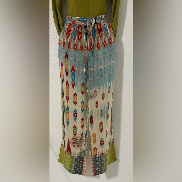 Johnny Was Pants - Johnny Was "Power Scarf" pants in Georgette with Mixed Prints Small